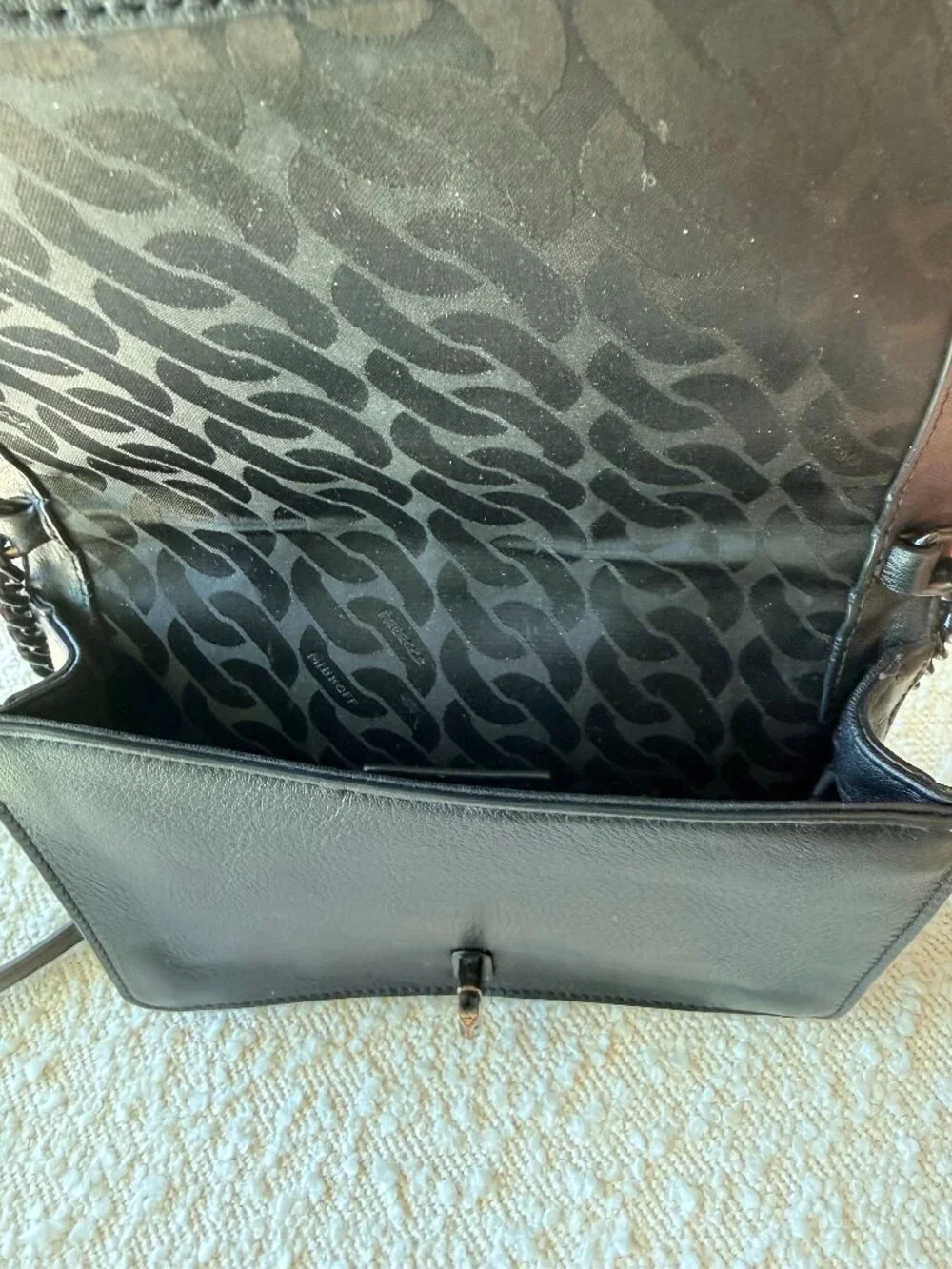 Rebecca Minkoff Love Chevron Quilt Leather Crossbody - Black Leather